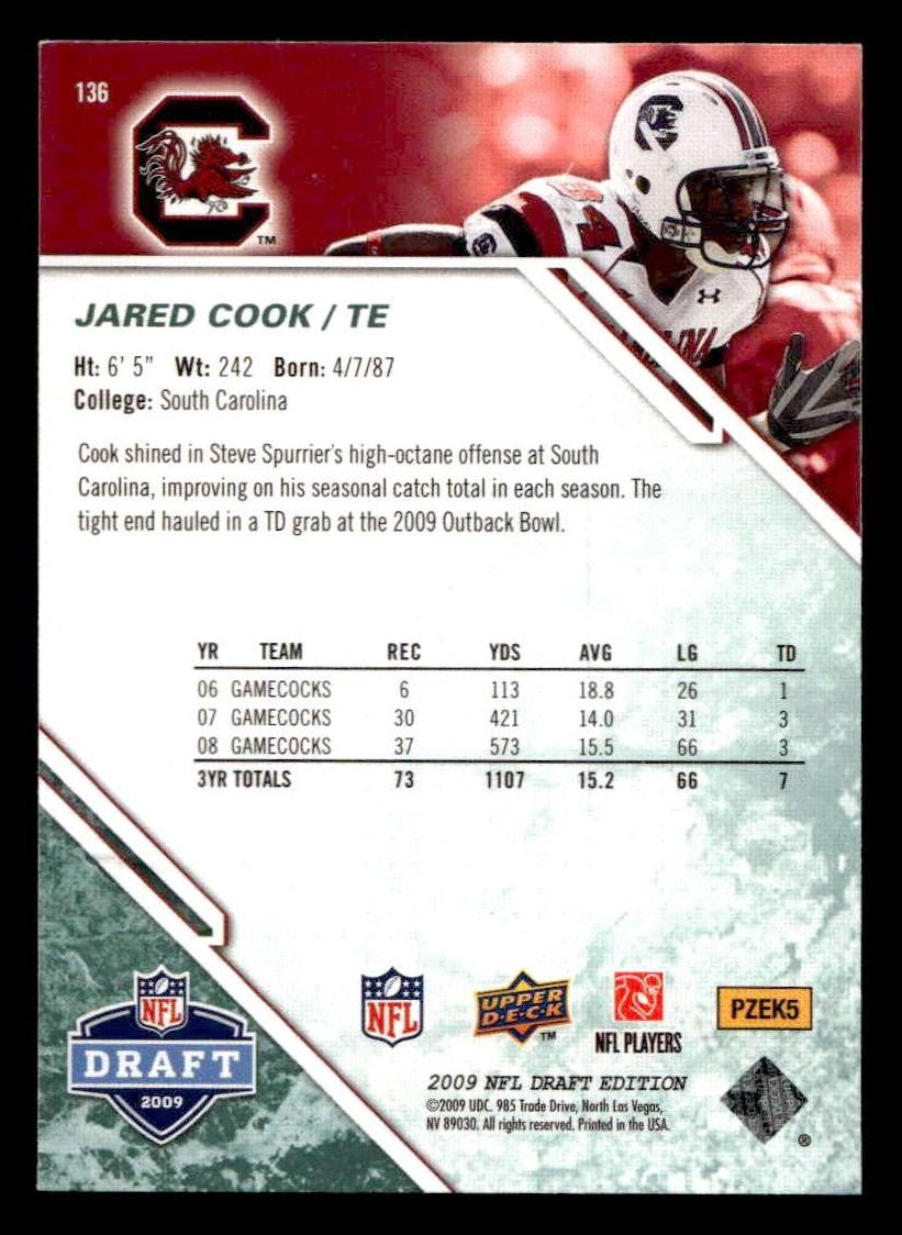 2009 Upper Deck Draft Edition #136 Jared Cook