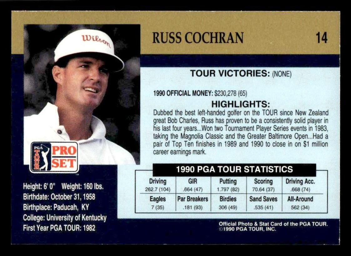 1990 Pro Set PGA Tour #14 Russ Cochran