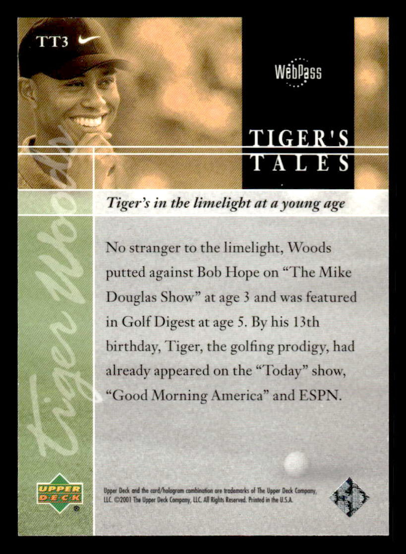 2001 Upper Deck #TT3 Tiger Woods Tiger's Tales
