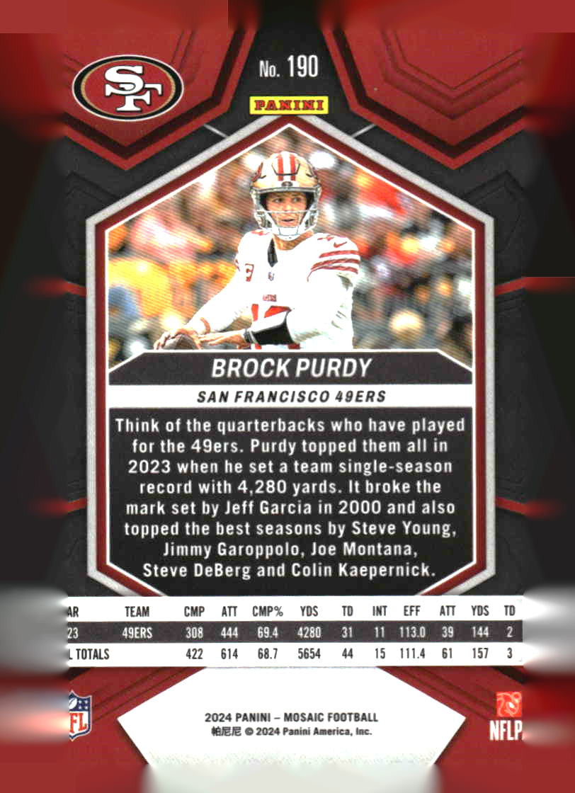2024 Panini Mosaic #190 Brock Purdy