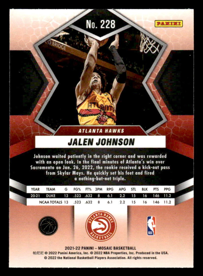 2021-22 Panini Mosaic #228 Jalen Johnson