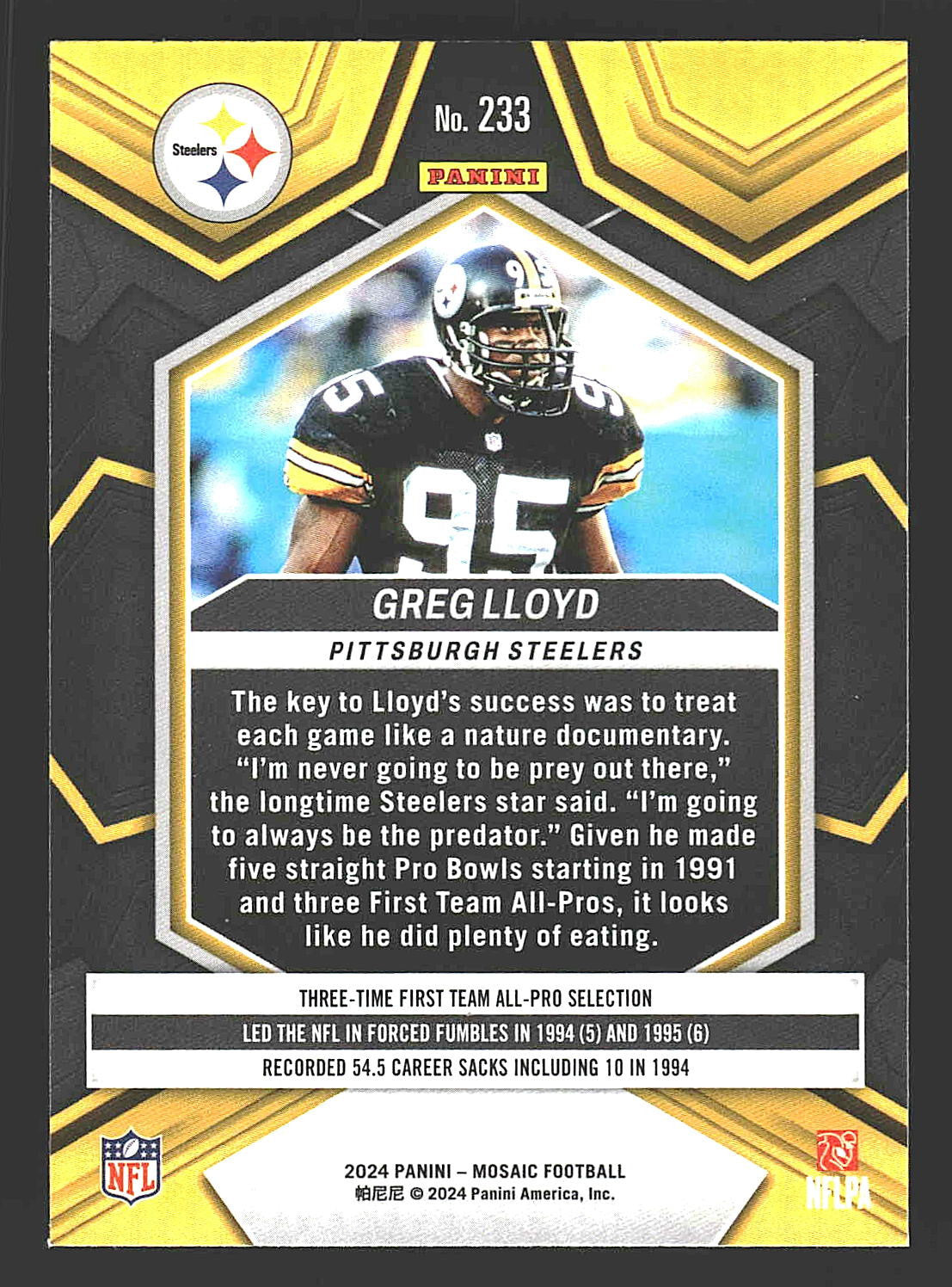 2024 Panini Mosaic #233 Greg Lloyd