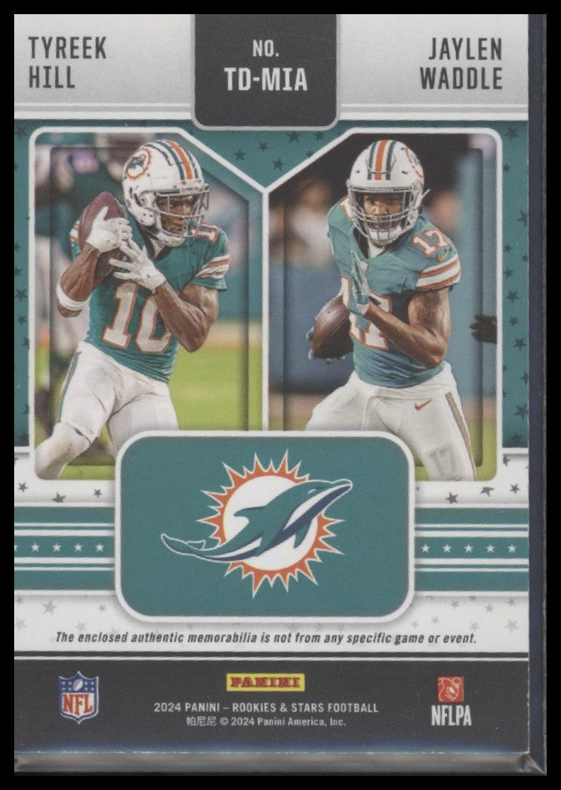 2024 Panini Rookies & Stars #TD-MIA Tyreek Hill / Jaylen Waddle Team Duals