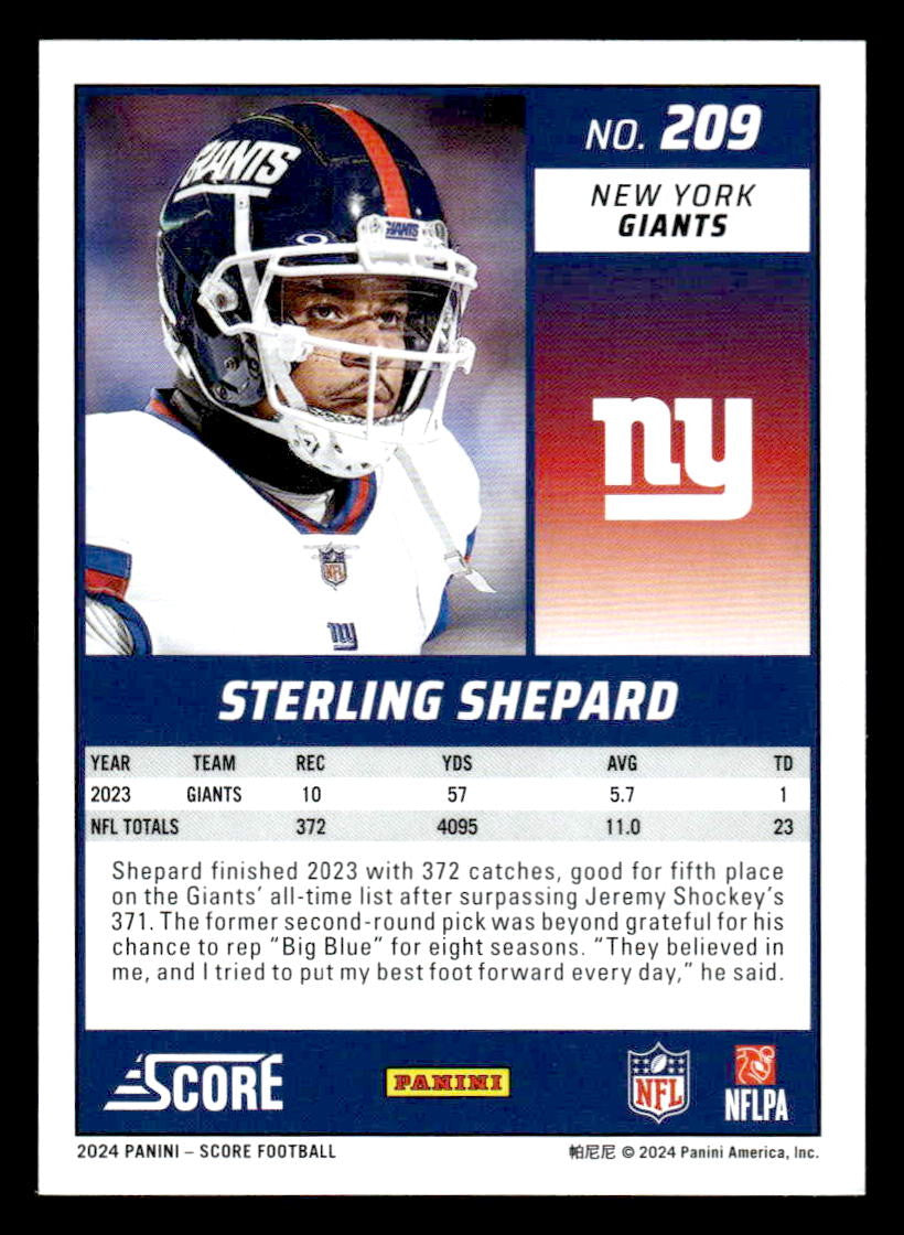 2024 Score #209 Sterling Shepard