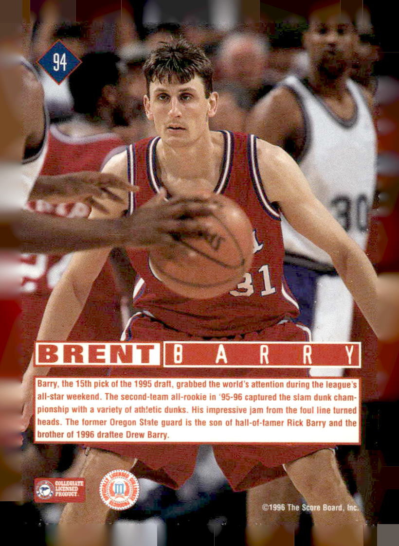 1996 Score Board Rookies #94 Brent Barry