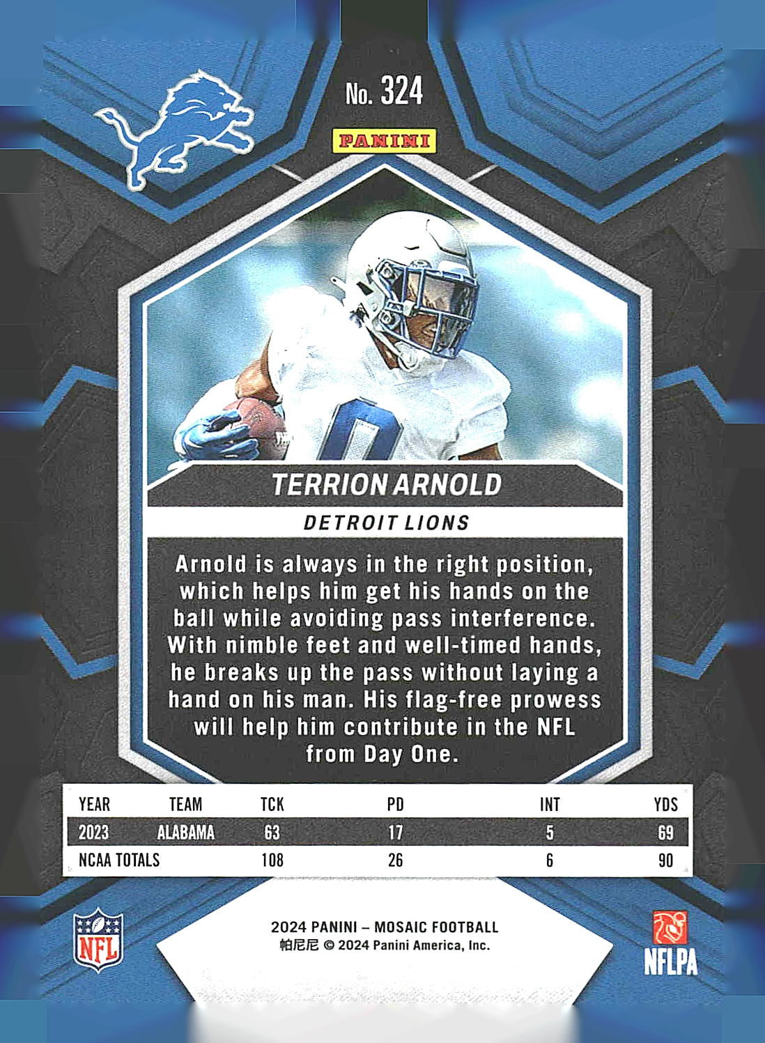 2024 Panini Mosaic #324 Terrion Arnold