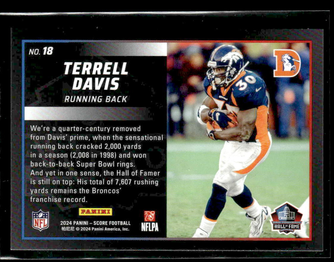 2024 Score #18 Terrell Davis Men of Canton Showcase #/100