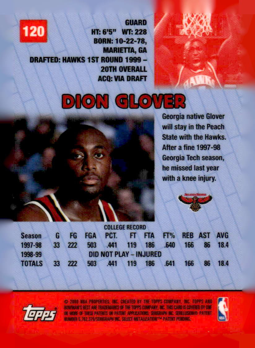 1999-00 Bowman's Best #120 Dion Glover