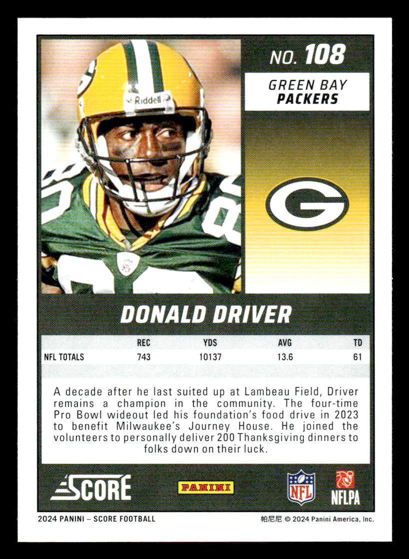 2024 Score #108 Donald Driver