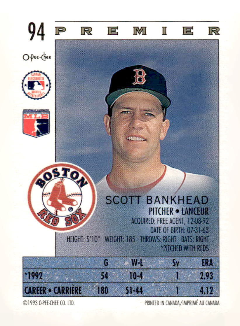 1993 O-Pee-Chee Premier #94 Scott Bankhead
