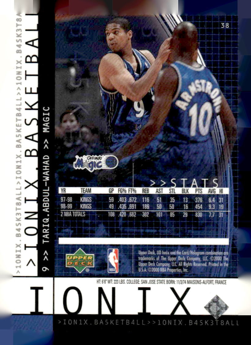 1999-00 Upper Deck Ionix #38 Tariq Abdul-Wahad