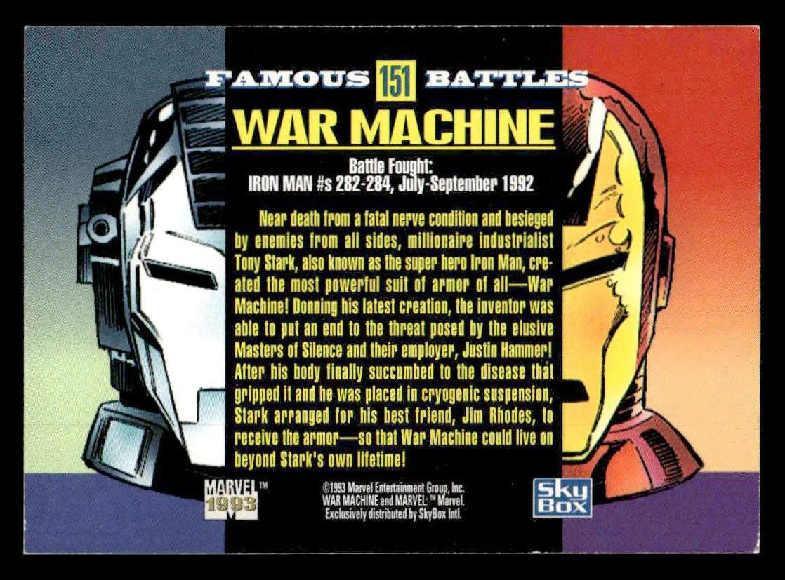 1993 SkyBox Marvel Universe #151 War Machine / Iron Man