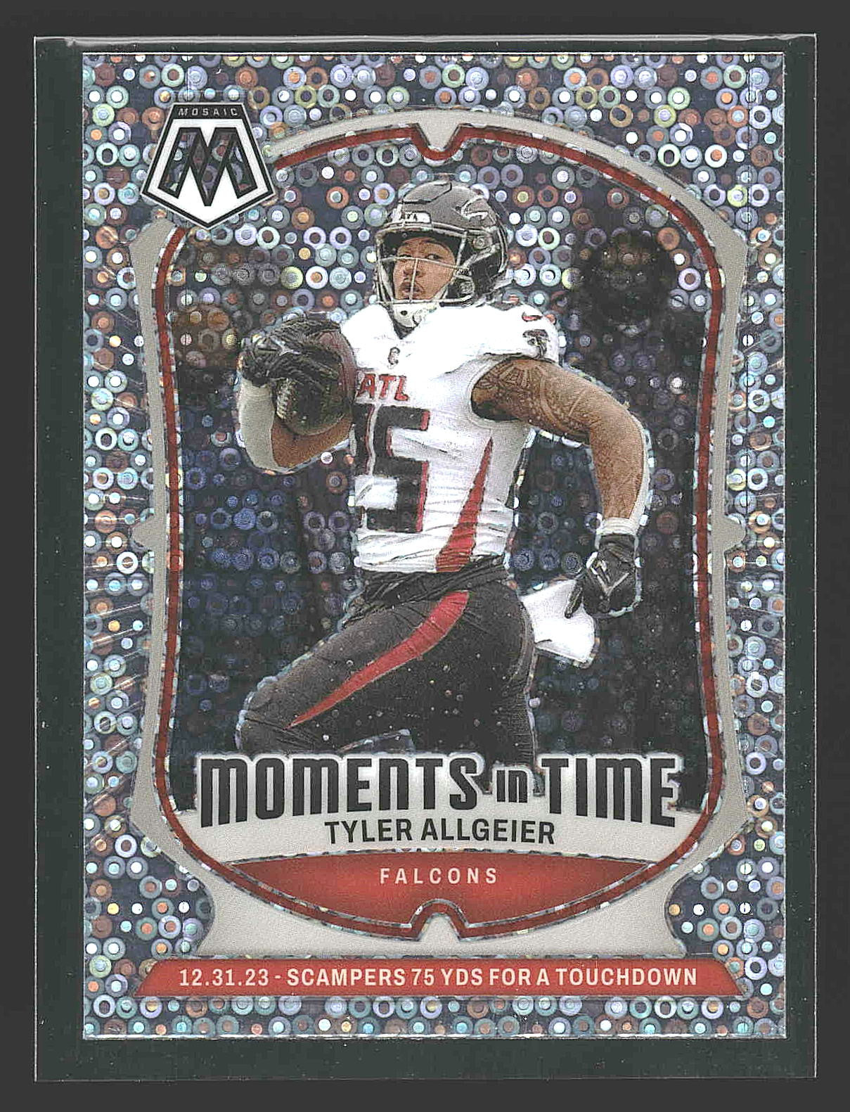 2024 Panini Mosaic #22 Tyler Allgeier Moments in Time No Huddle Silver