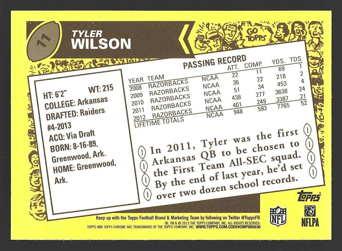 2013 Topps Chrome #11 Tyler Wilson 1986