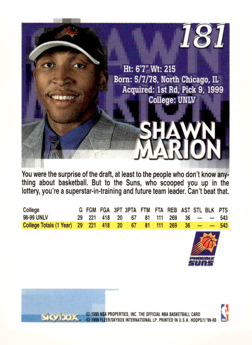 1999-00 Hoops #181 Shawn Marion