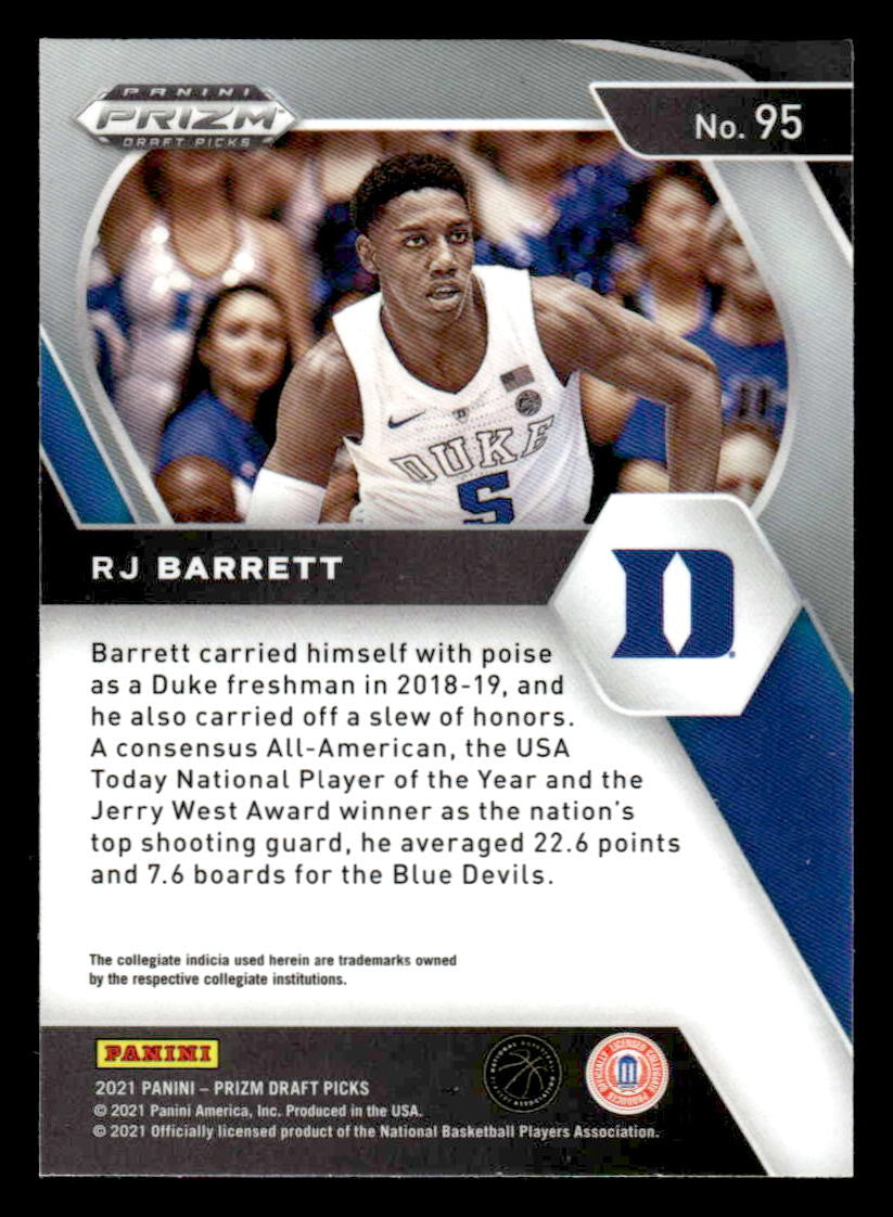 2021 Panini Prizm Draft Picks #95 RJ Barrett