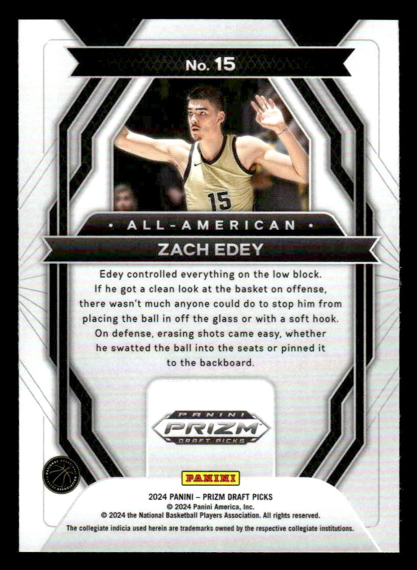 2024 Panini Prizm Draft Picks #15 Zach Edey All-American