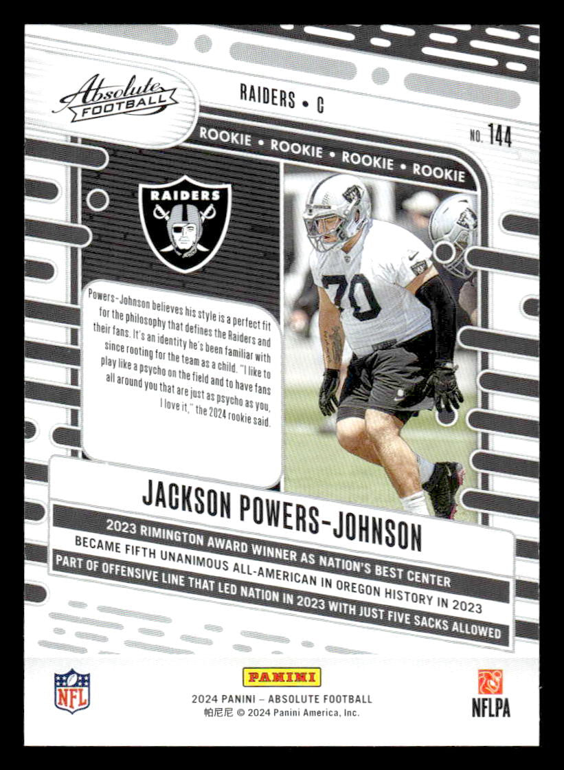 2024 Panini Absolute #144 Jackson Powers-Johnson Red and Blue