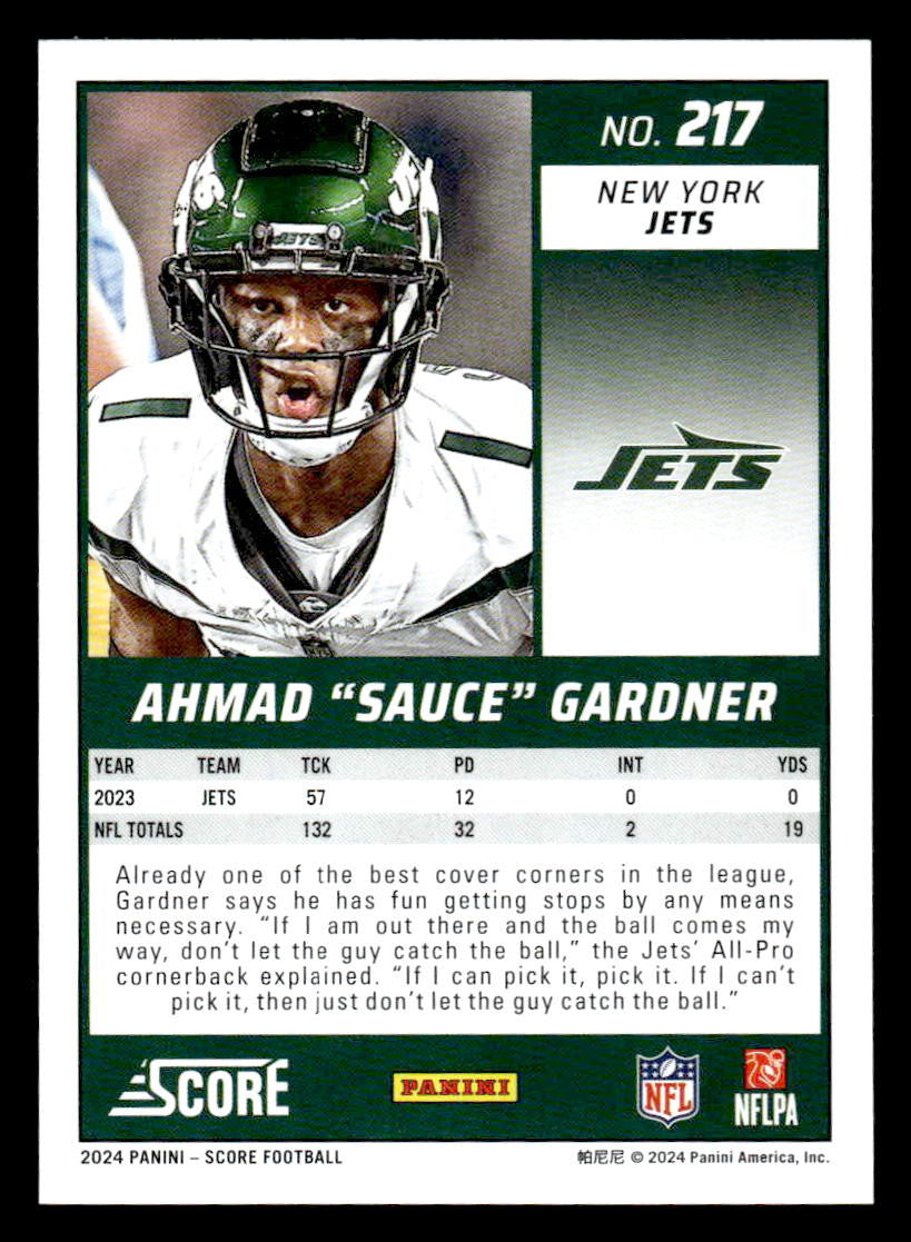 2024 Score #217 Sauce Gardner