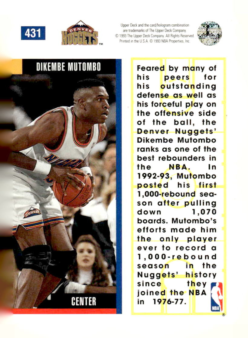 1993-94 Upper Deck #431 Dikembe Mutombo