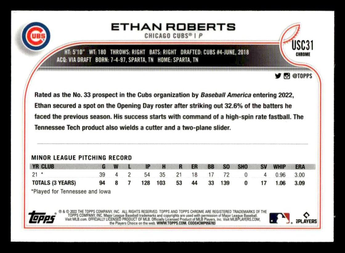 2022 Topps Chrome Update #USC31 Ethan Roberts