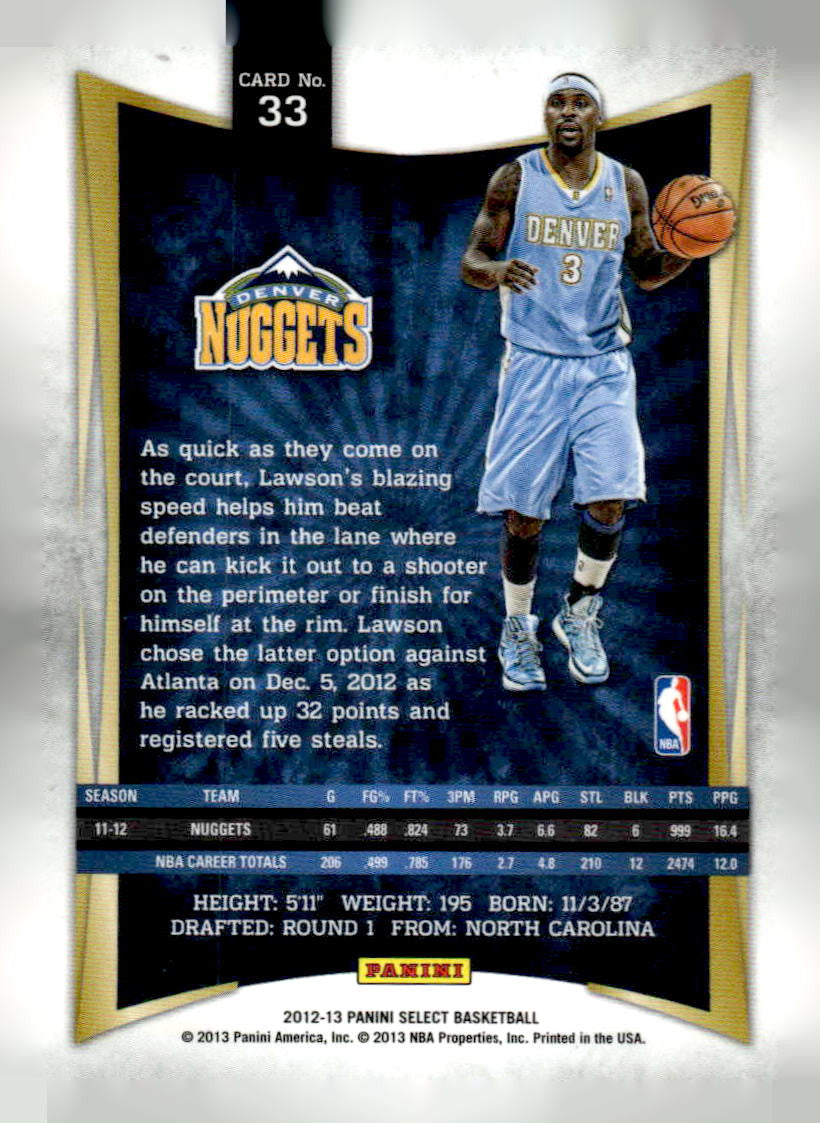 2012-13 Panini Select #33 Ty Lawson