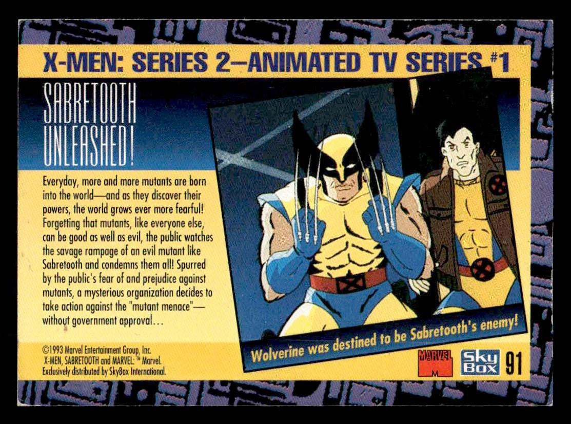 1993 SkyBox X-Men Series 2 #91 Sabretooth unleashed!