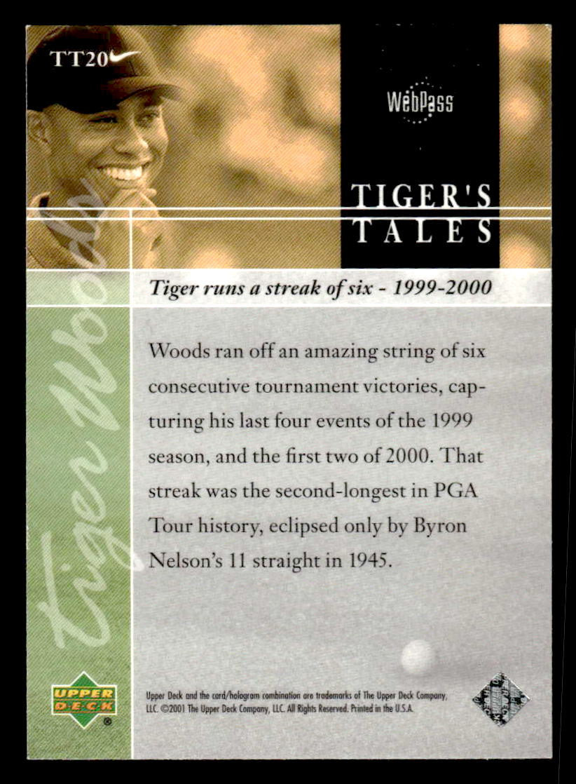 2001 Upper Deck #TT20 Tiger Woods Tiger's Tales