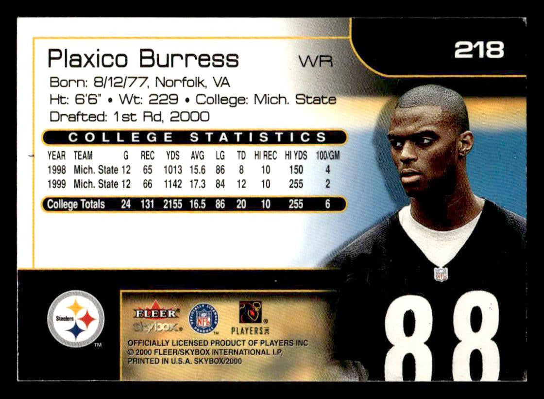2000 SkyBox #214 SRb Plaxico Burress