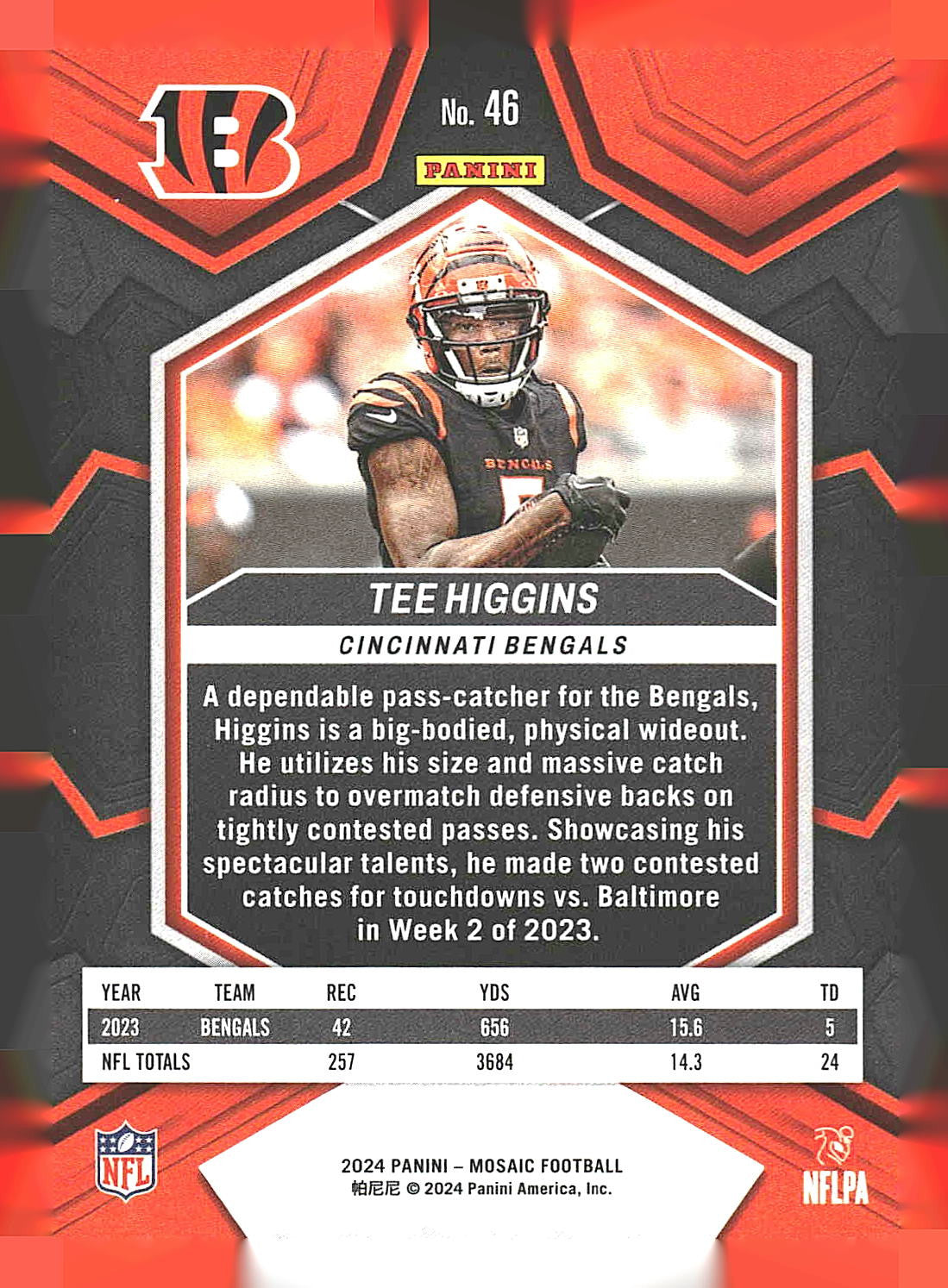 2024 Panini Mosaic #46 Tee Higgins
