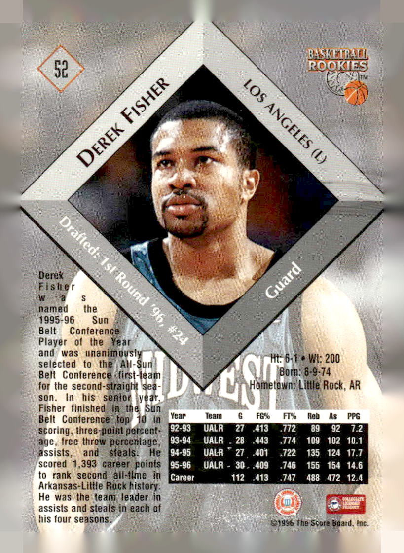 1996 Score Board Rookies #52 Derek Fisher