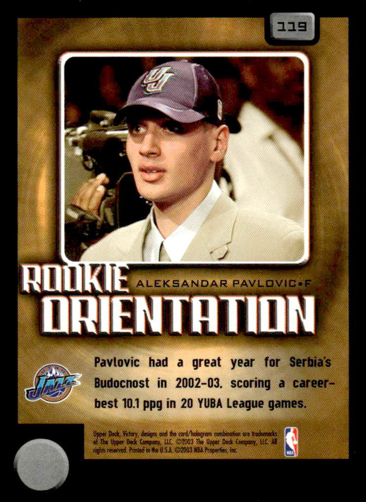 2003-04 Upper Deck Victory #119 Aleksandar Pavlovic
