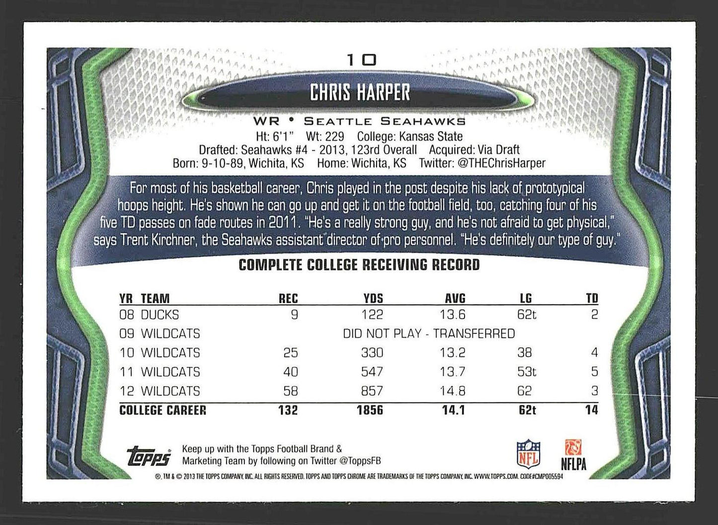 2013 Topps Chrome #10 Chris Harper