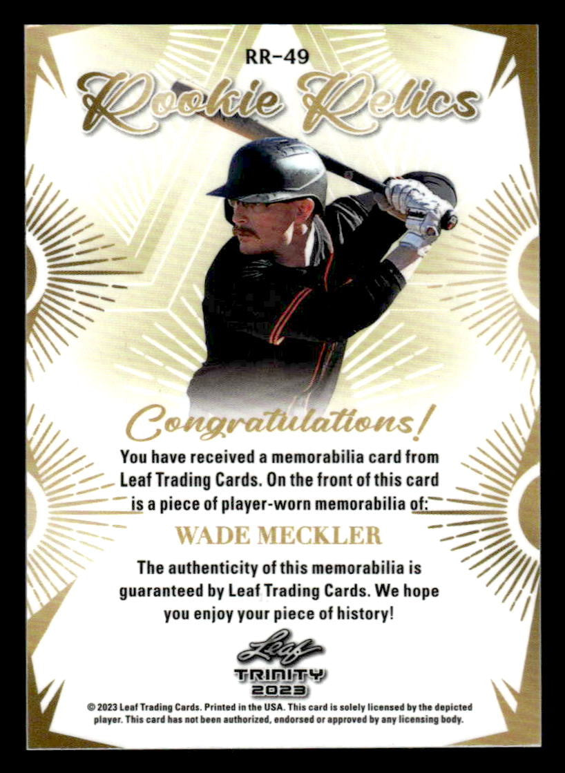 2023 Leaf Trinity #RR-49 Wade Meckler Rookie Relics