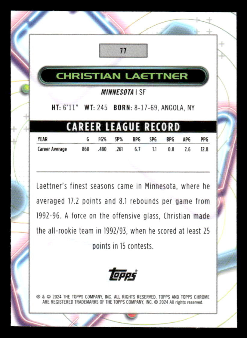 2023-24 Topps Chrome Cosmic #77 Christian Laettner