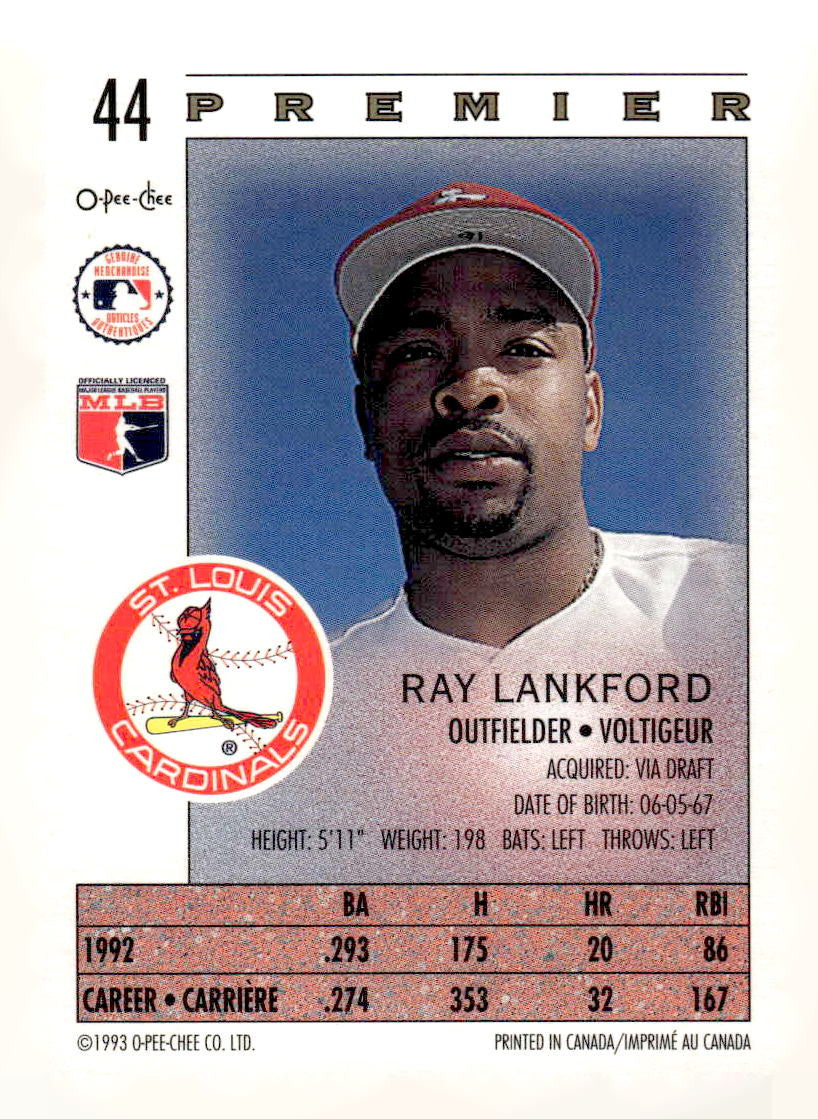 1993 O-Pee-Chee Premier #44 Ray Lankford
