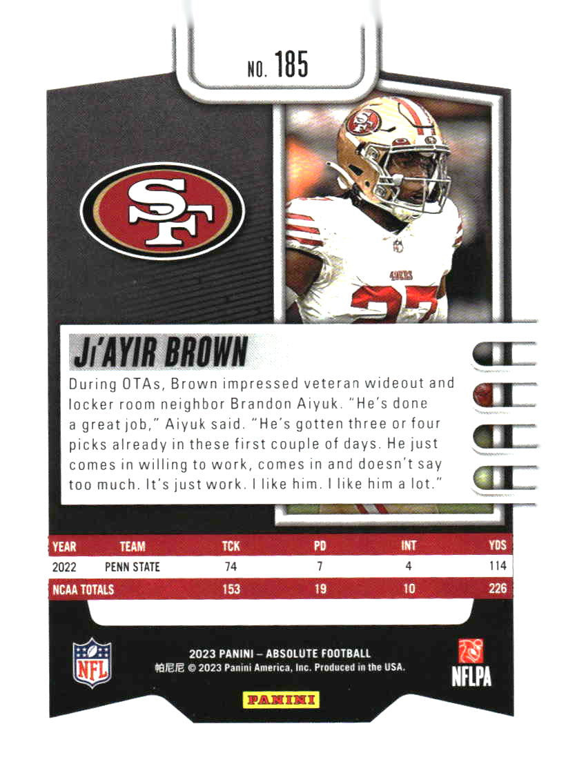 2023 Panini Absolute #185 Ji'Ayir Brown Retail