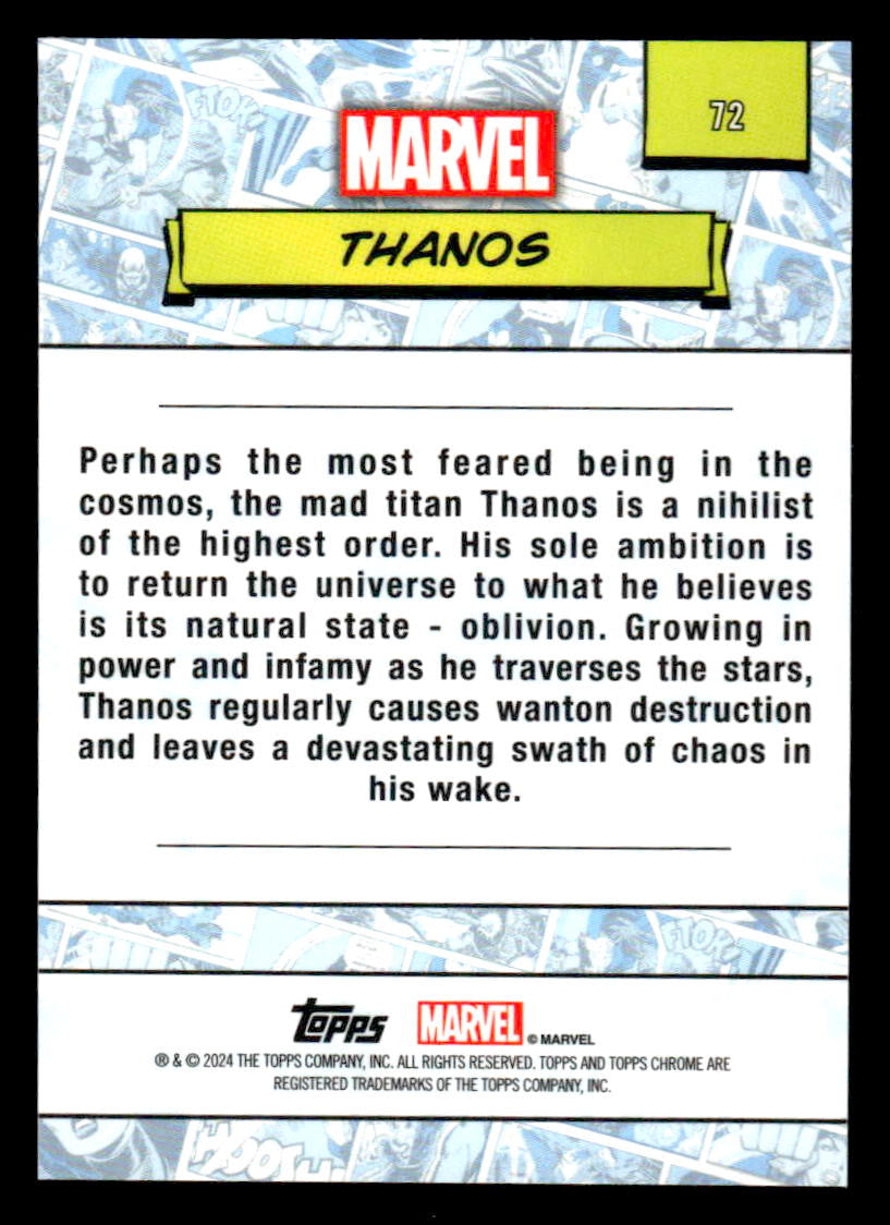 2024 Topps Chrome Marvel #72 Thanos