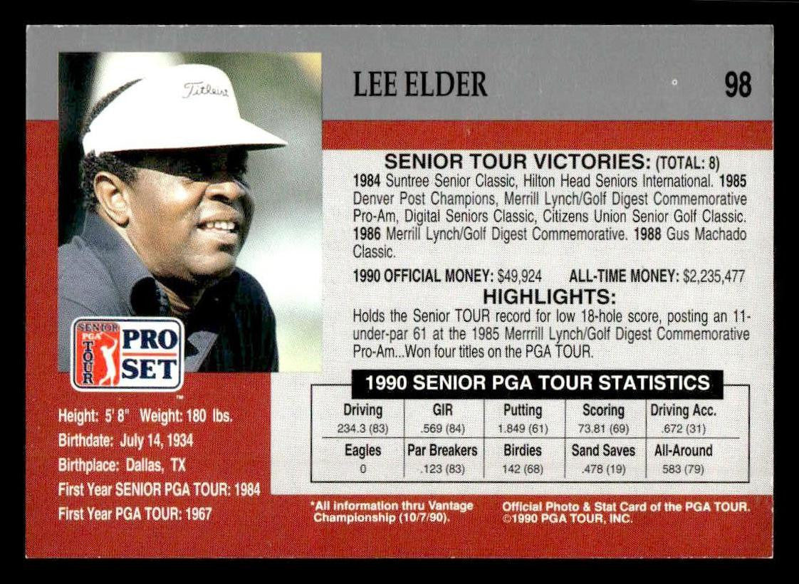 1990 Pro Set PGA Tour #98 Lee Elder