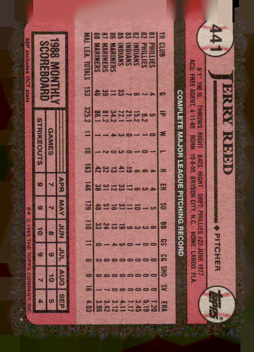 1989 Topps #441 Jerry Reed