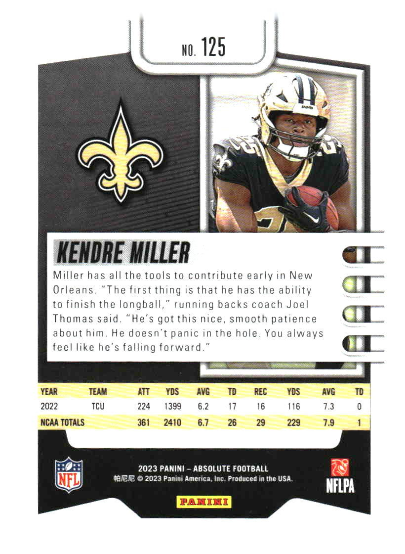 2023 Panini Absolute #125 Kendre Miller Retail