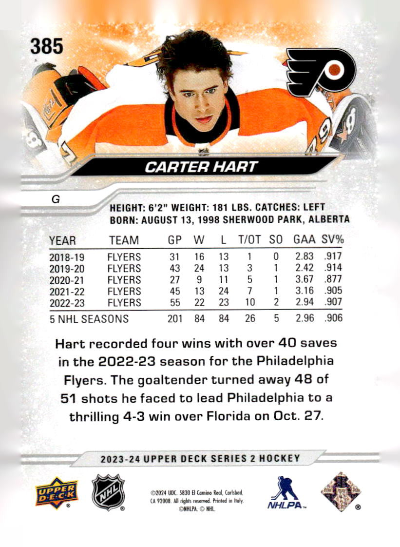 2023-24 Upper Deck #385 Carter Hart
