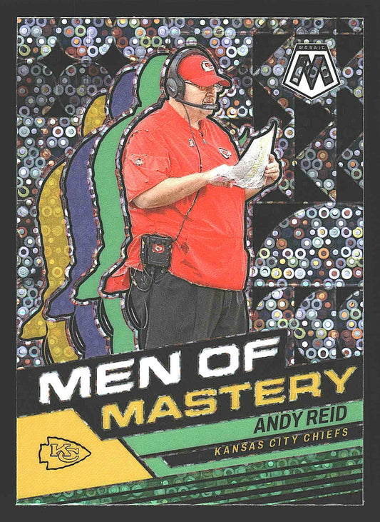 2024 Panini Mosaic #18 Andy Reid Men of Mastery No Huddle Silver