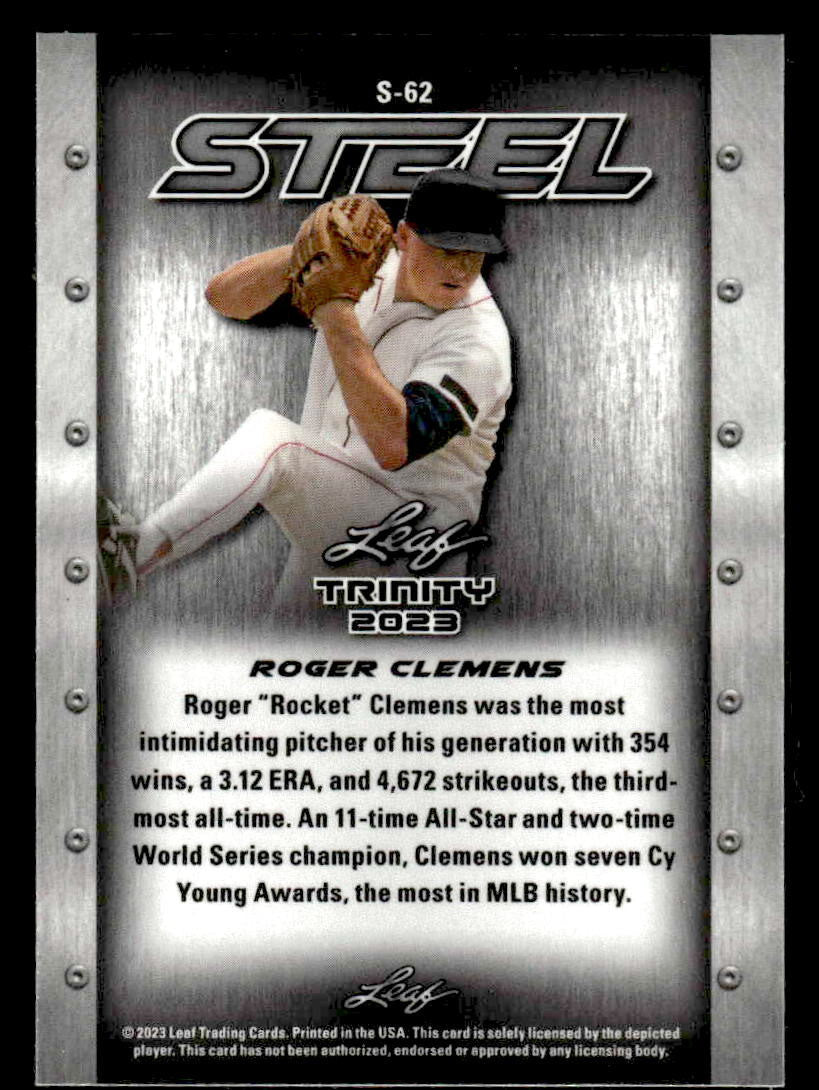 2023 Leaf Trinity #S-62 Roger Clemens Steel Lazer Silver