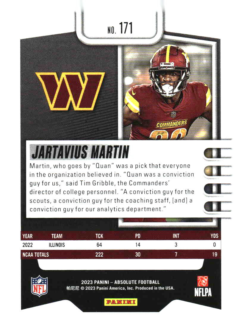2023 Panini Absolute #171 Jartavius Martin Retail
