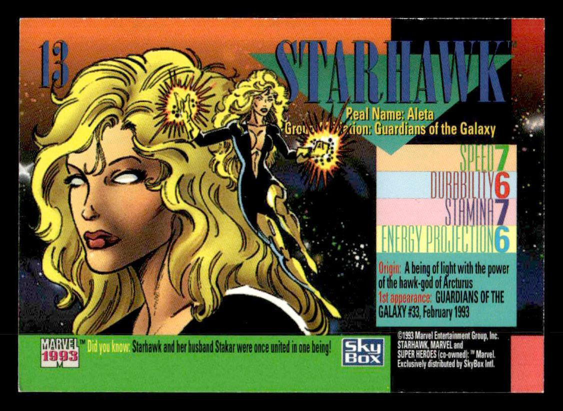 1993 SkyBox Marvel Universe #13 Starhawk