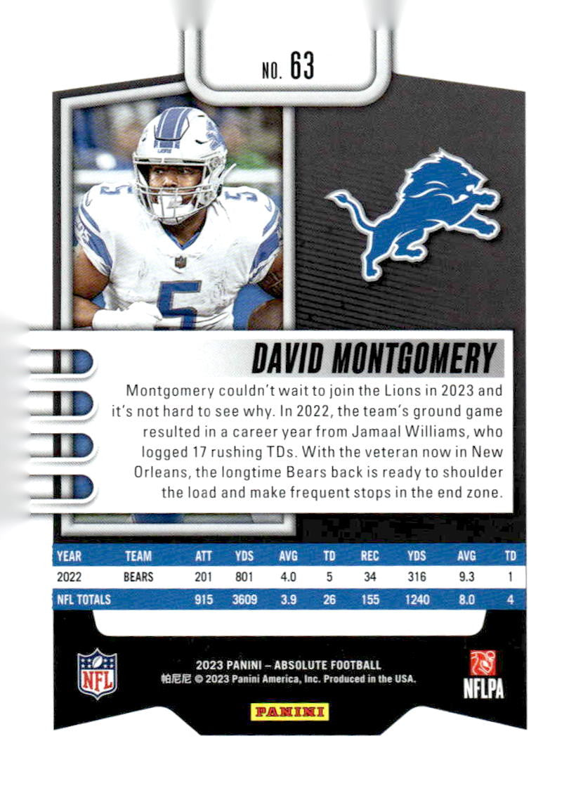 2023 Panini Absolute #63 David Montgomery Retail