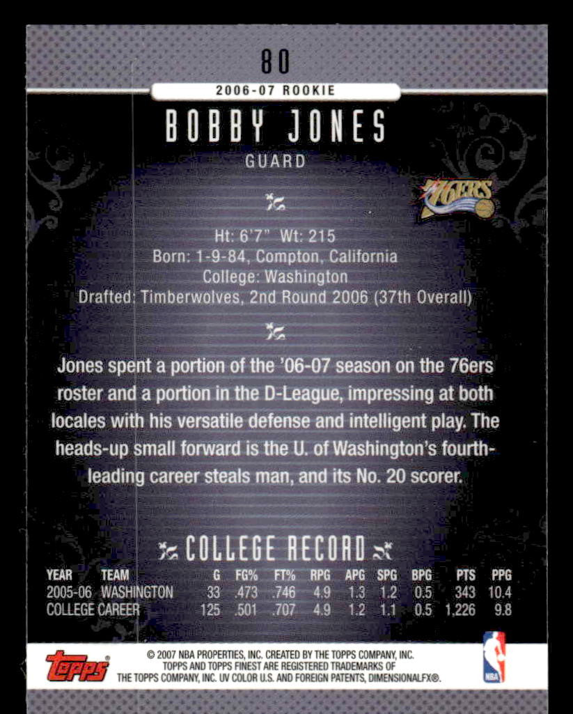2006-07 Finest #80 Bobby Jones