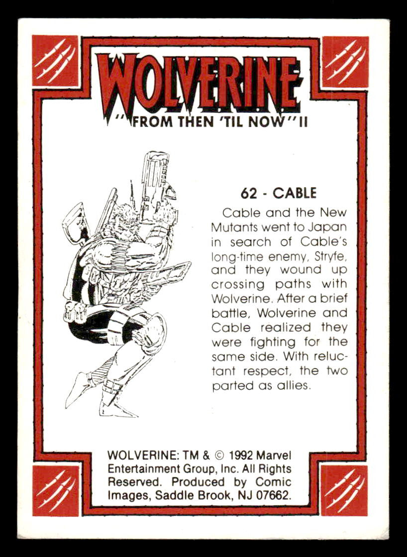 1992 Comic Images Wolverine From Then 'Til Now II #62 Cable