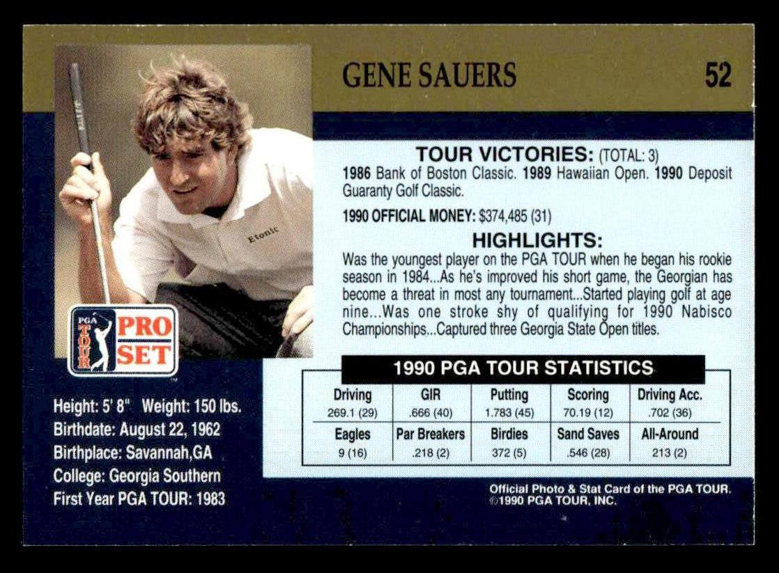 1990 Pro Set PGA Tour #52 Gene Sauers